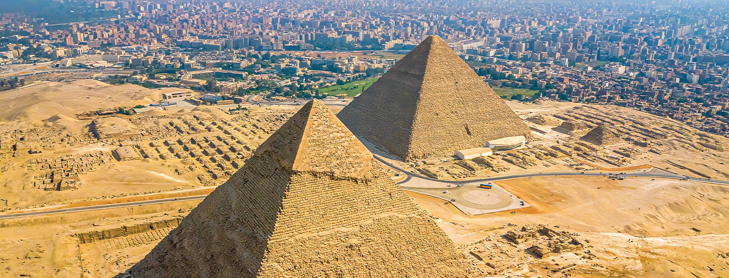 Bird's eye view of the Great Pyramids
